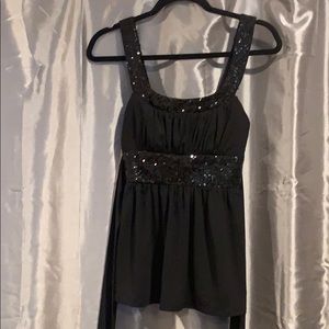 Black sequined baby doll top- love tease